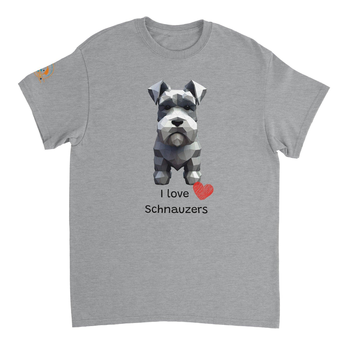 Polygon Pups: Schnauzer - Geometric Dog Breed T-Shirt - Woofingtons
