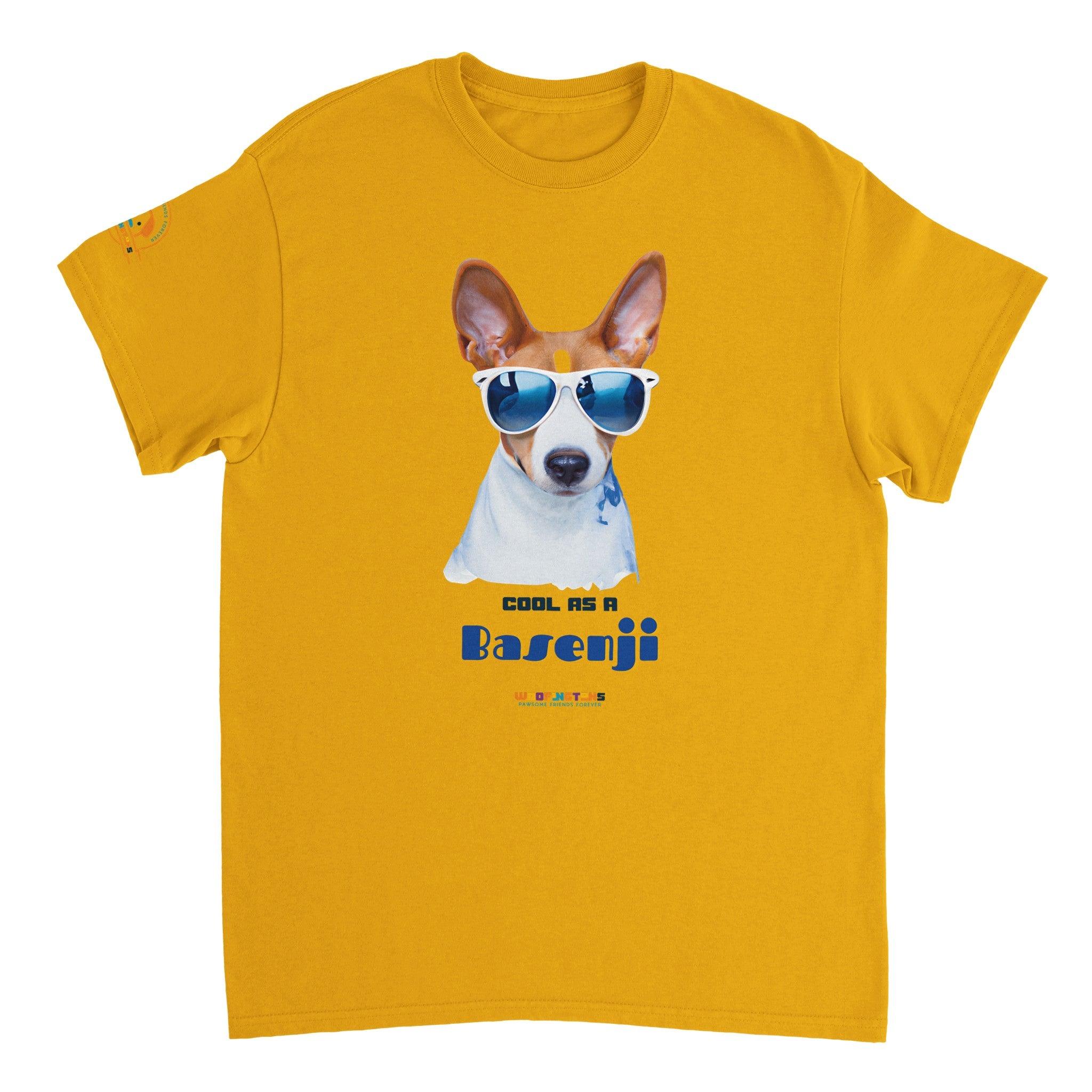 &quot;Cool as a Basenji” - Cool Dog T-Shirt - Woofingtons