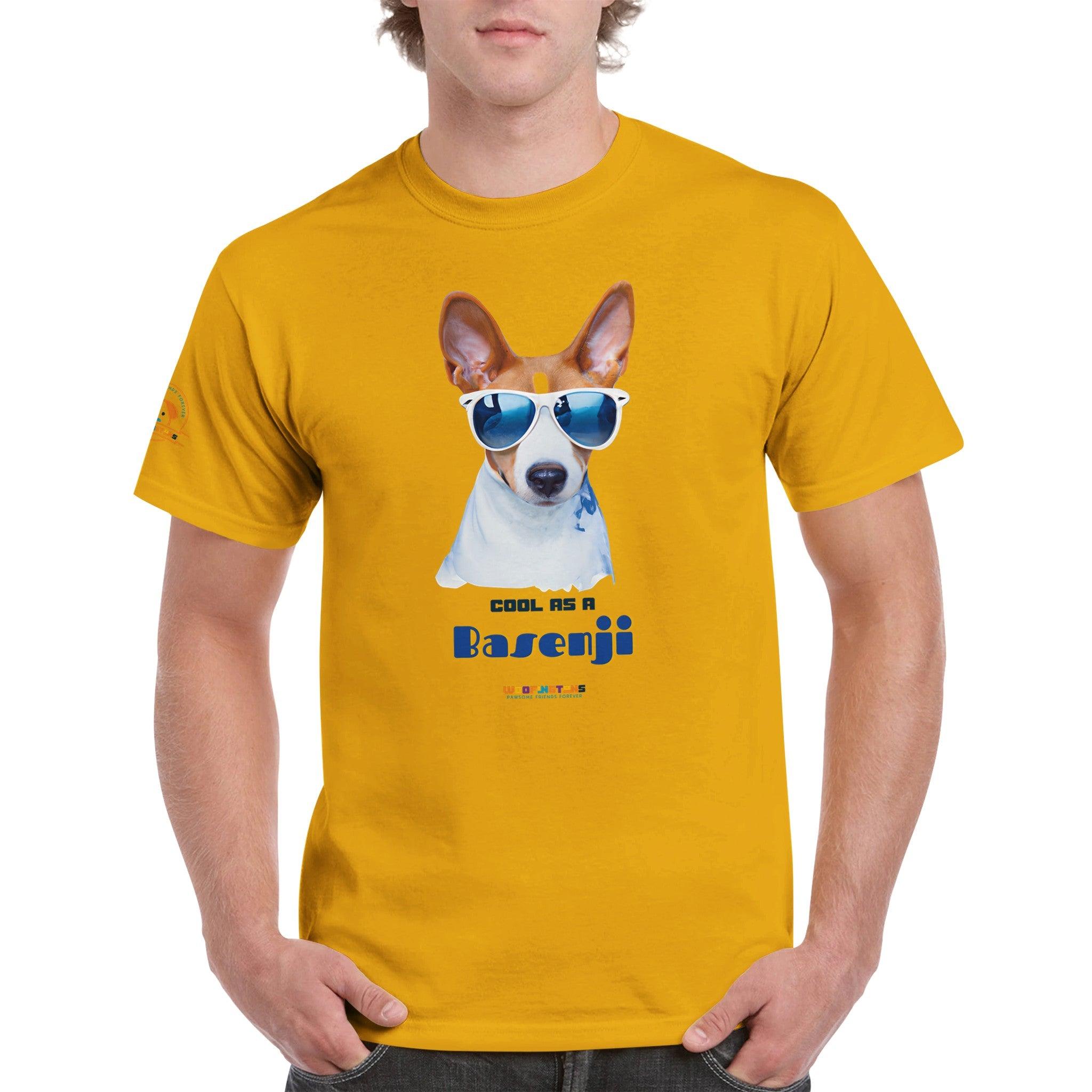 &quot;Cool as a Basenji” - Cool Dog T-Shirt - Woofingtons