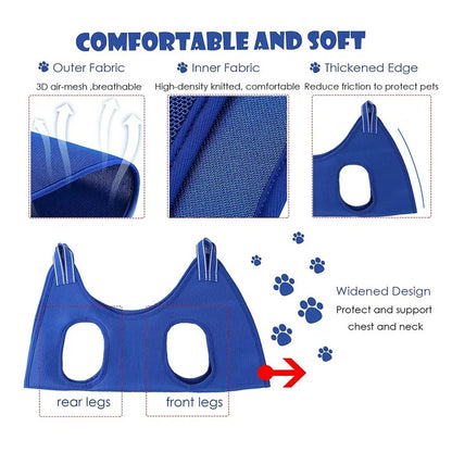 Dog Grooming Holding Bag - Anti-Scratch Bath Hammock for Nail Cutting and Trimming - Woofingtons