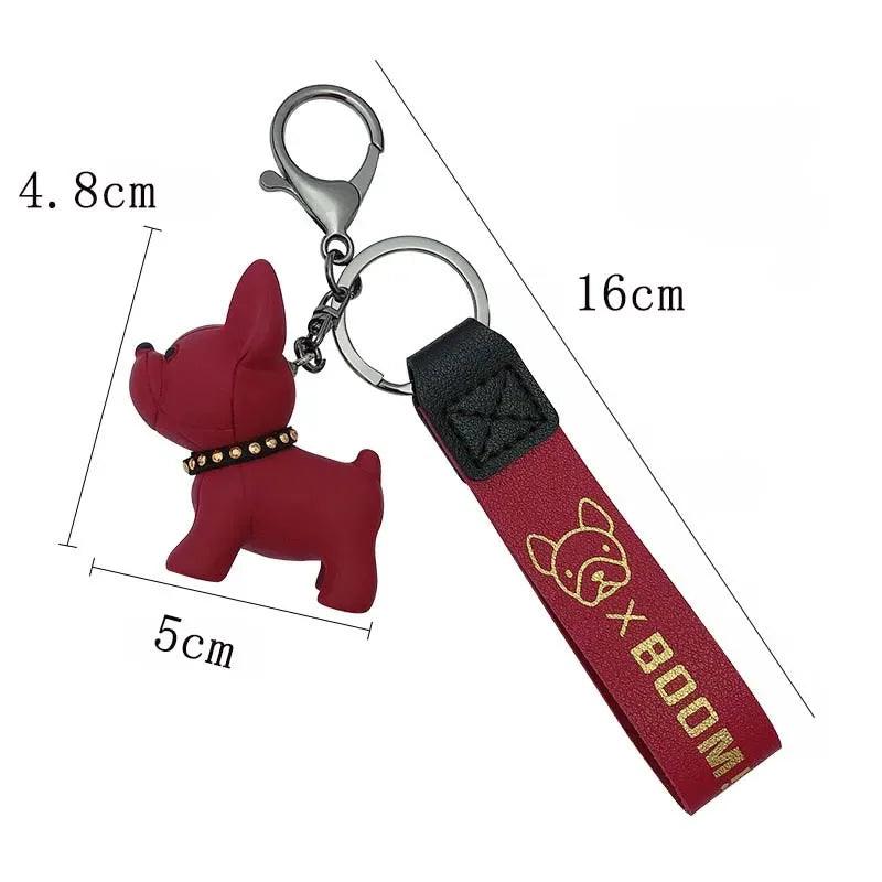 French Bulldog Keychain - Leather Dog Keyring - Fashion Bag Pendant Jewellery - Woofingtons