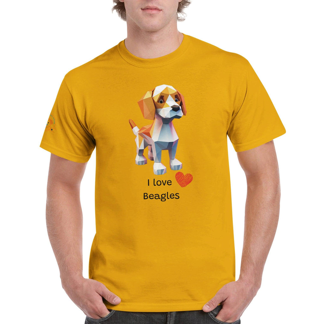 Polygon Pups: Beagle - Geometric Dog Breed T-Shirt - Woofingtons