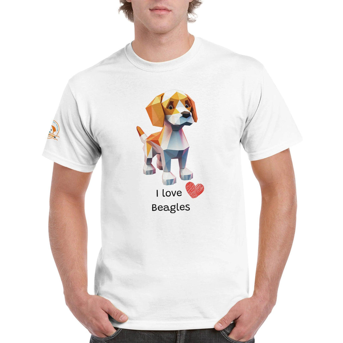 Polygon Pups: Beagle - Geometric Dog Breed T-Shirt - Woofingtons