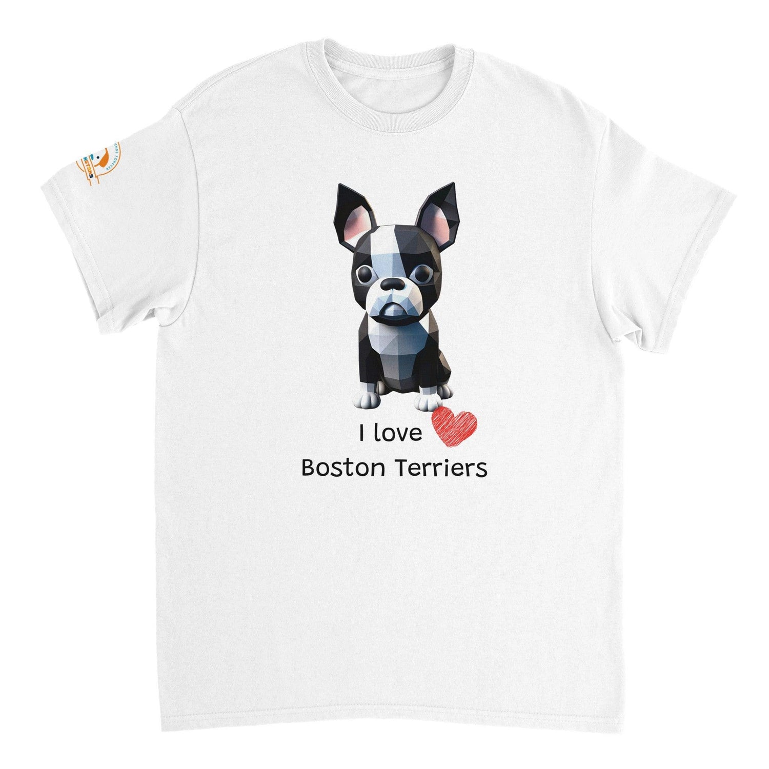 Polygon Pups: Boston Terrier - Geometric Dog Breed T-Shirt - Woofingtons