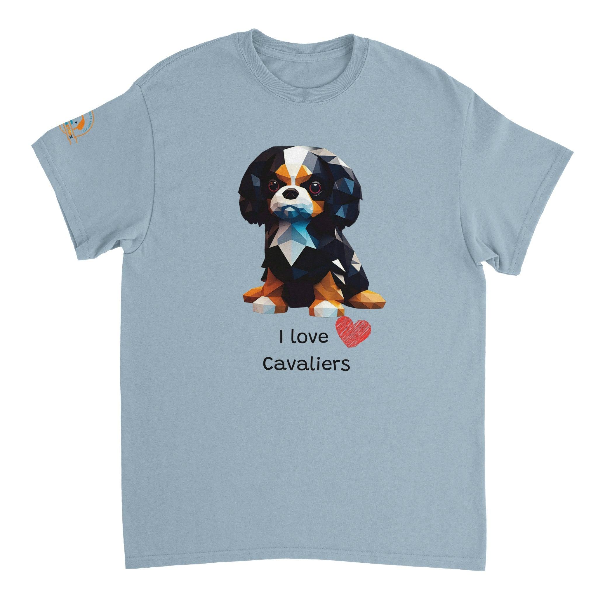 Polygon Pups: Cavaliers - Geometric Dog Breed T-Shirt - Woofingtons