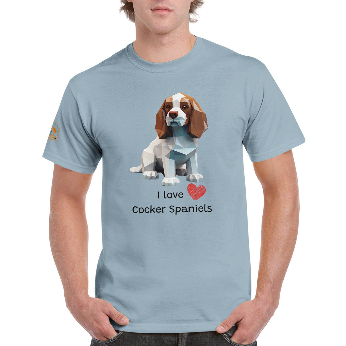 Polygon Pups: Cocker Spaniels - Geometric Dog Breed T-Shirt - Woofingtons