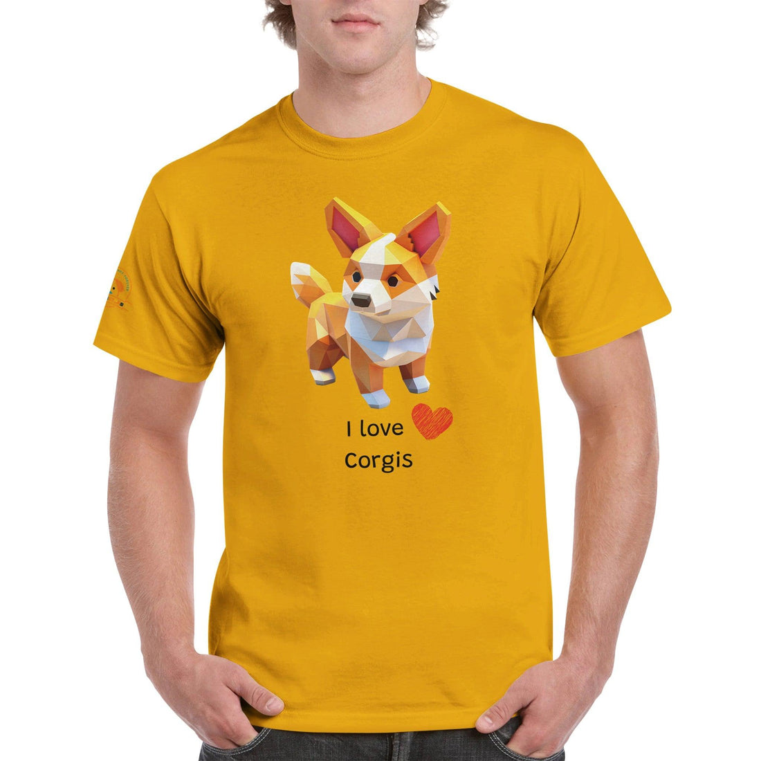 Polygon Pups: Corgis - Geometric Dog Breed T-Shirt - Woofingtons