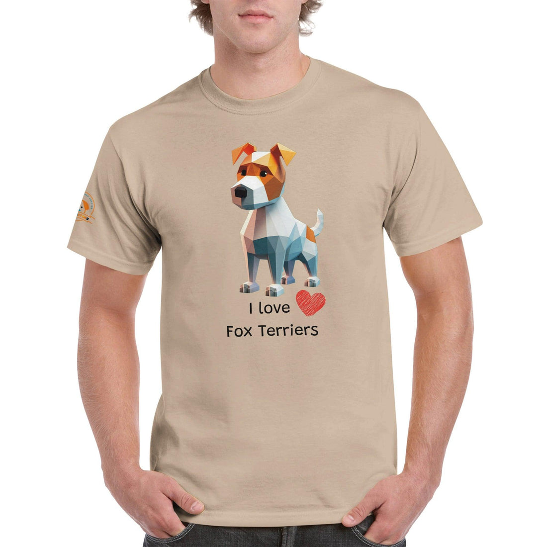 Polygon Pups: Fox Terriers - Geometric Dog Breed T-Shirt - Woofingtons