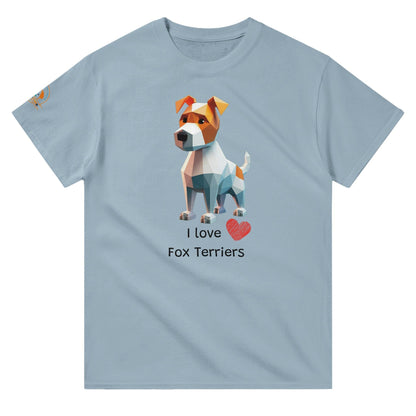 Polygon Pups: Fox Terriers - Geometric Dog Breed T-Shirt - Woofingtons