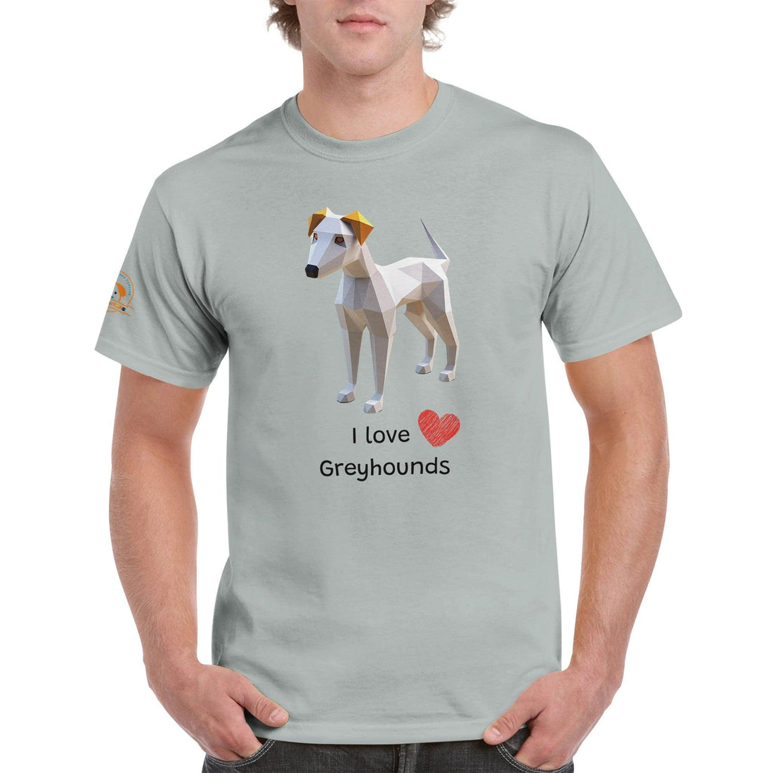 Polygon Pups: Greyhound - Geometric Dog Breed T-Shirt - Woofingtons