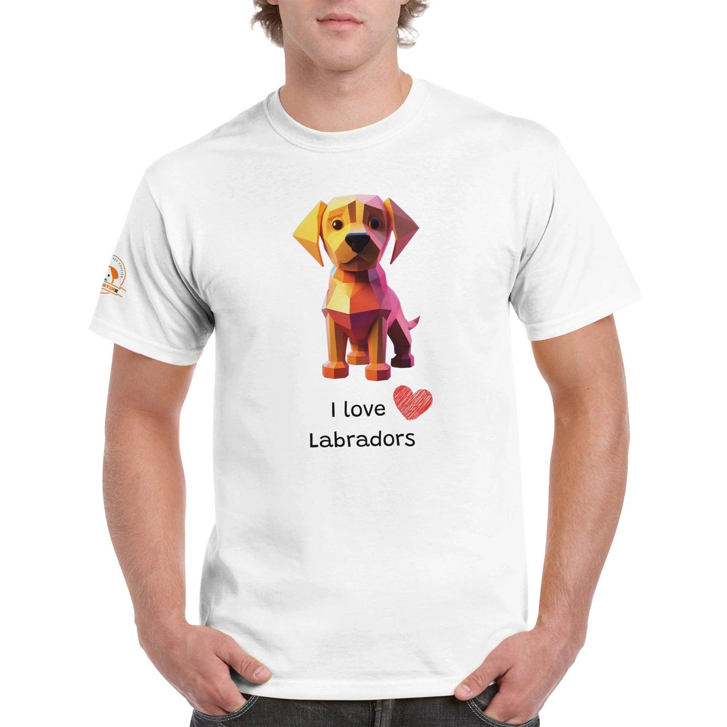 Polygon Pups: Labradors - Geometric Dog Breed T-Shirt - Woofingtons