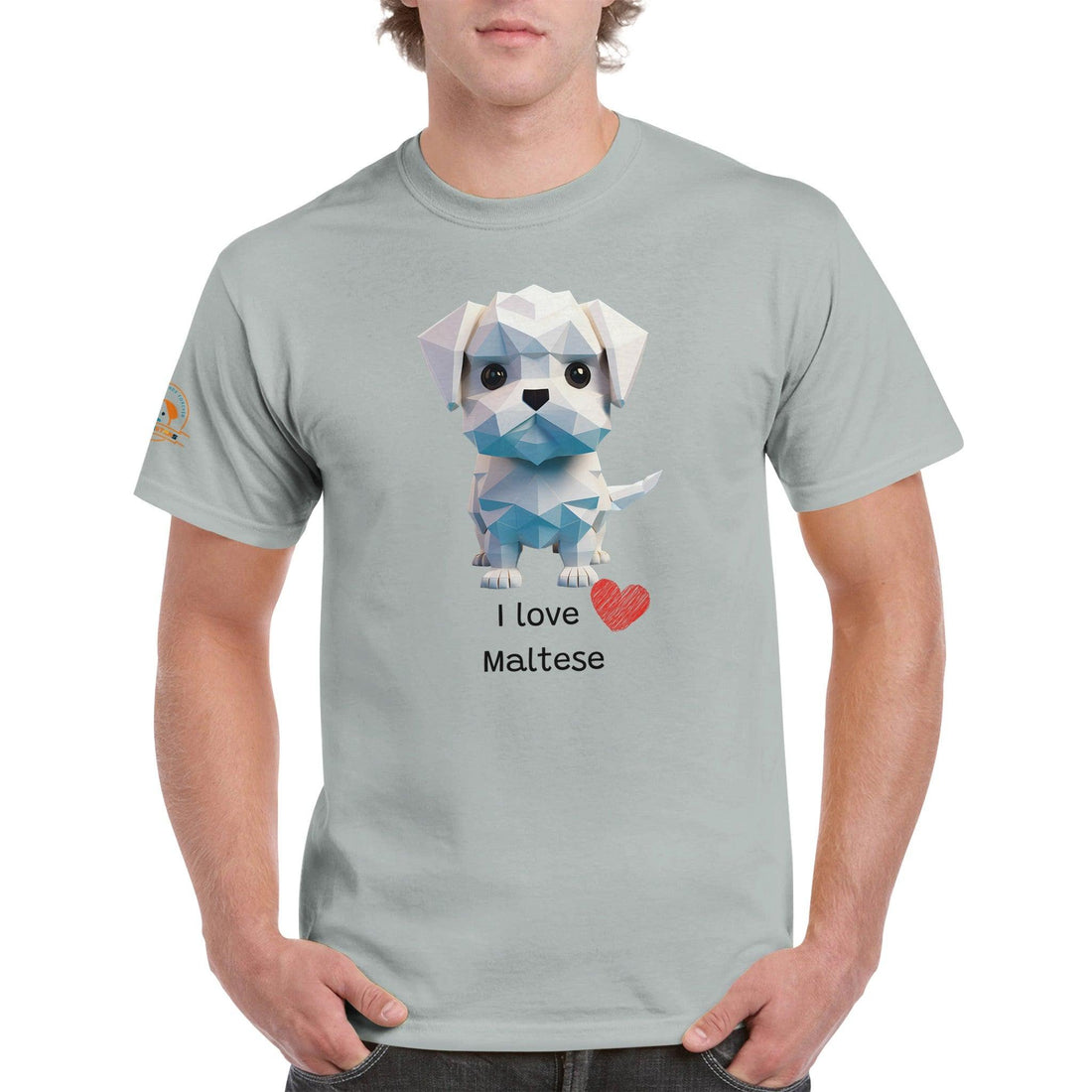 Polygon Pups: Maltese - Geometric Dog Breed T-Shirt - Woofingtons