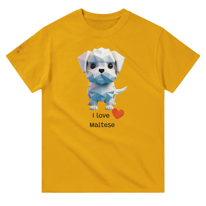 Polygon Pups: Maltese - Geometric Dog Breed T-Shirt - Woofingtons