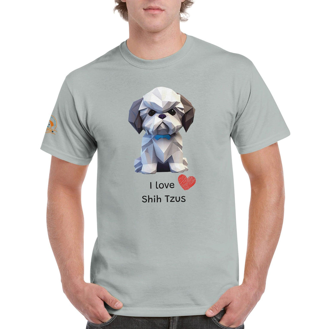 Polygon Pups: Shih Tzu - Geometric Dog Breed T-Shirt - Woofingtons