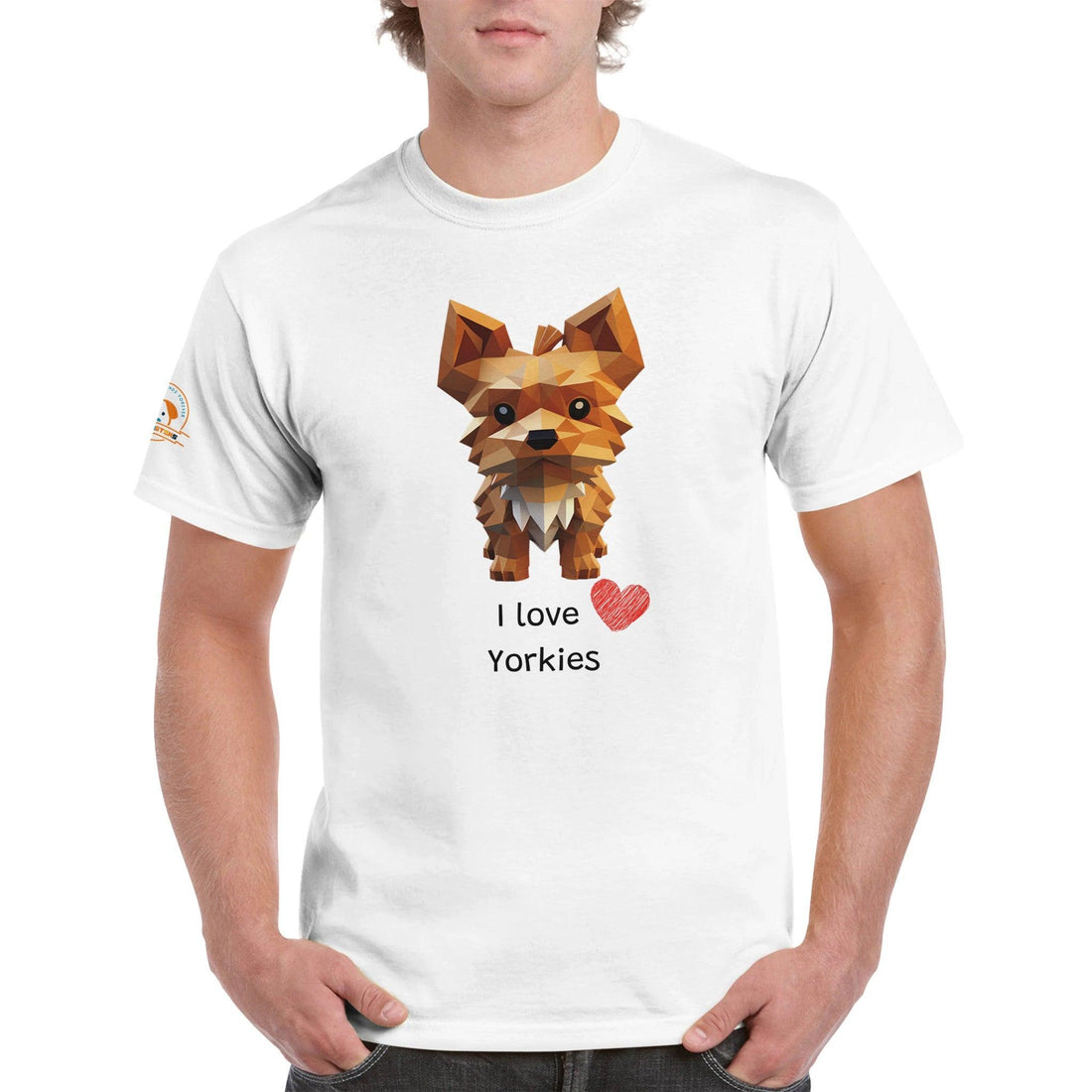 Polygon Pups: Yorkies - Geometric Dog Breed T-Shirt - Woofingtons