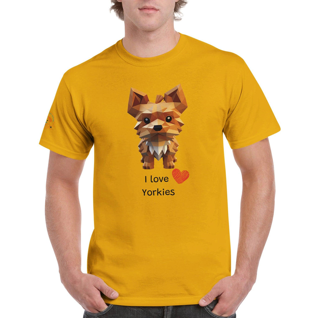 Polygon Pups: Yorkies - Geometric Dog Breed T-Shirt - Woofingtons