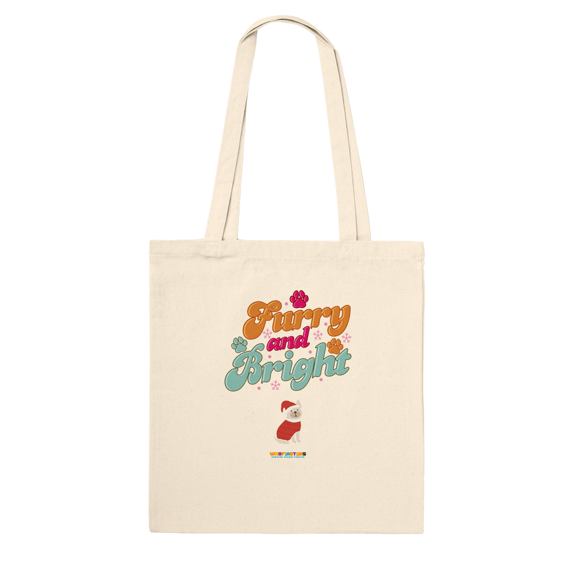 Xmas Dog Tote Bag: Furry and Bright - Woofingtons